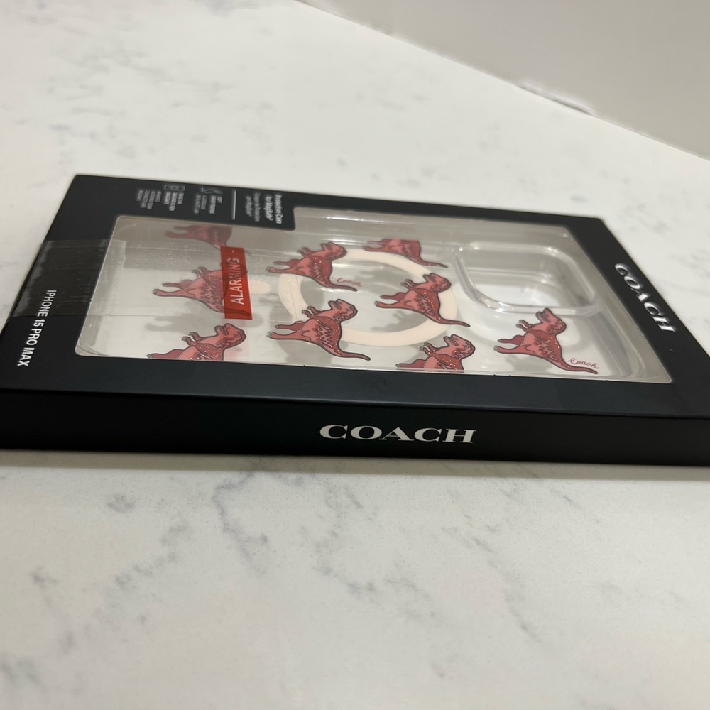 Coach Red Dinosaur Pattern Phone Case - Picture 7 of 10